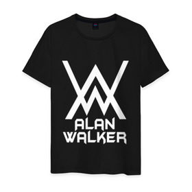 Мужская футболка хлопок с принтом Alan Walker , 100% хлопок | прямой крой, круглый вырез горловины, длина до линии бедер, слегка спущенное плечо. | Тематика изображения на принте: alan walker | алан валкер | алан волкер | алан уокер | диджей | музыка | музыкант | песни