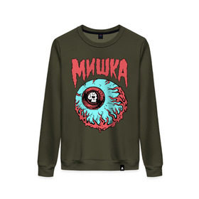 Женский свитшот хлопок с принтом Mishka NYC , 100% хлопок | прямой крой, круглый вырез, на манжетах и по низу широкая трикотажная резинка  | ciclop | eye | fashion | hype | hypebeast | skull | streatwear | street | wear | глаз | мишка | мода | стритвир | хайп | хайповый шмот | циклоп | череп