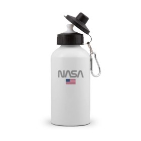Бутылка спортивная с принтом Nasa USA , металл | емкость — 500 мл, в комплекте две пластиковые крышки и карабин для крепления | Тематика изображения на принте: nasa | space | usa | звезды | космос | наса | планеты