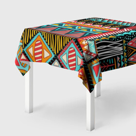 Скатерть 3D с принтом Африканский стиль  , 100% полиэстер (ткань не мнется и не растягивается) | Размер: 150*150 см | africa | african | pattern | style | trend | африка | африканский стиль | геометрия | мода | орнамент | паттерн | стиль | тренд