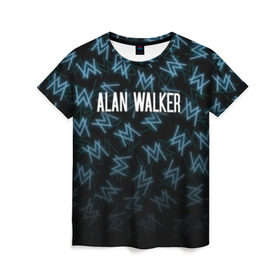 Женская футболка 3D с принтом ALAN WALKER , 100% полиэфир ( синтетическое хлопкоподобное полотно) | прямой крой, круглый вырез горловины, длина до линии бедер | alan walker | alan walker alone. | alan walker faded | alan walker feat | alan walker lonely | алан волкер