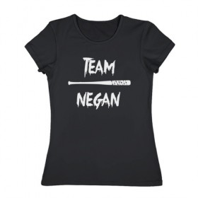 Женская футболка хлопок с принтом Team Negan , 100% хлопок | прямой крой, круглый вырез горловины, длина до линии бедер, слегка спущенное плечо | dead | negan | rick | the | walking dead | граймс | мертвецы | ниган | рик | сериал | сериалы | ходячие