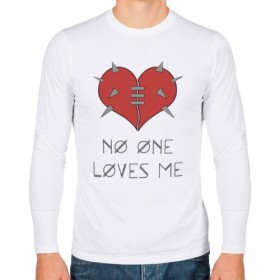 Мужской лонгслив хлопок с принтом No One Loves Me , 100% хлопок |  | 