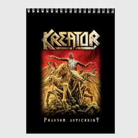 Скетчбук с принтом Kreator , 100% бумага
 | 48 листов, плотность листов — 100 г/м2, плотность картонной обложки — 250 г/м2. Листы скреплены сверху удобной пружинной спиралью | kreator | metal | готик метал | группы | дэт метала | индастриал метал | метал | музыка | рок | трэш метал