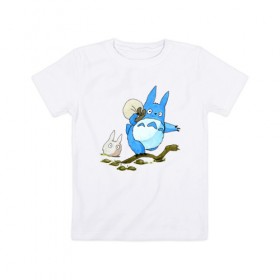 Детская футболка хлопок с принтом Tonari no Totoro , 100% хлопок | круглый вырез горловины, полуприлегающий силуэт, длина до линии бедер | my neighbor totoro | my neighbour totoro | tonari no totoro | totoro | мой сосед тоторо | тоторо