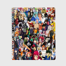 Тетрадь с принтом ANIME HEROES , 100% бумага | 48 листов, плотность листов — 60 г/м2, плотность картонной обложки — 250 г/м2. Листы скреплены сбоку удобной пружинной спиралью. Уголки страниц и обложки скругленные. Цвет линий — светло-серый
 | anime heroes | gintama | high school dxd | no game no life | one piece | re:creators | satsuriku no tenshi | shokugeki no soma | sword art online | violet evergarden | аниме герои | атака на титанов | б | без игры жизни нет | бездомный бог | 