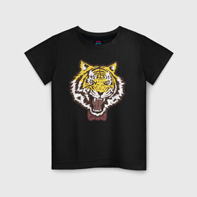 Детская футболка хлопок с принтом Yuri Plisetsky Style Tiger , 100% хлопок | круглый вырез горловины, полуприлегающий силуэт, длина до линии бедер | Тематика изображения на принте: tiger | yuri on ice | yuri plisetsky | тигр | юри на льду | юрий плисецкий