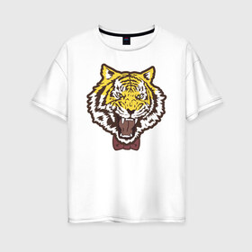 Женская футболка хлопок Oversize с принтом Yuri Plisetsky Style Tiger , 100% хлопок | свободный крой, круглый ворот, спущенный рукав, длина до линии бедер
 | tiger | yuri on ice | yuri plisetsky | тигр | юри на льду | юрий плисецкий