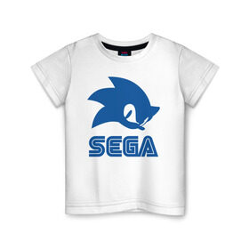 Детская футболка хлопок с принтом Sonic Sega , 100% хлопок | круглый вырез горловины, полуприлегающий силуэт, длина до линии бедер | sega | sonic | еж соник | сега | соник
