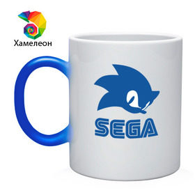 Кружка хамелеон с принтом Sonic Sega , керамика | меняет цвет при нагревании, емкость 330 мл | sega | sonic | еж соник | сега | соник