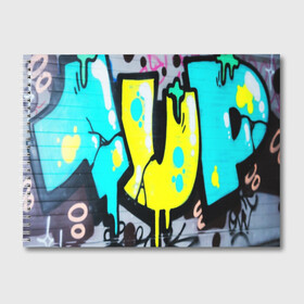 Альбом для рисования с принтом Кислотный арт , 100% бумага
 | матовая бумага, плотность 200 мг. | Тематика изображения на принте: grafiti | paint | street art | urban | город | граффити | искусство | кирпичи | краски | рисунки | стена | улицы | уличное искусство