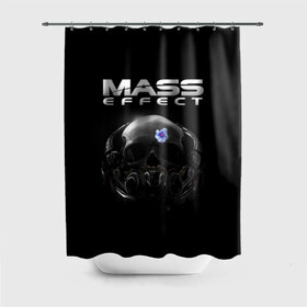 Штора 3D для ванной с принтом Mass Effect , 100% полиэстер | плотность материала — 100 г/м2. Стандартный размер — 146 см х 180 см. По верхнему краю — пластиковые люверсы для креплений. В комплекте 10 пластиковых колец | andromeda | n7 | игры | компьютерные игры | масс эффект