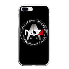 Чехол для iPhone 7Plus/8 Plus матовый с принтом Mass Effect , Силикон | Область печати: задняя сторона чехла, без боковых панелей | andromeda | n7 | игры | компьютерные игры | масс эффект