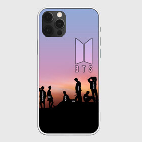 Чехол для iPhone 12 Pro Max с принтом BTS on the Sunset , Силикон |  | army | hip hop | j hope | jimin | jin | jungkook | k pop | rap | rm | suga | v | джей хоуп | джин | закат | контур | рм | рэп | силуэт | чи мин | чон гук | шуга