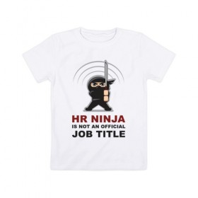 Детская футболка хлопок с принтом hr ninja , 100% хлопок | круглый вырез горловины, полуприлегающий силуэт, длина до линии бедер | 
