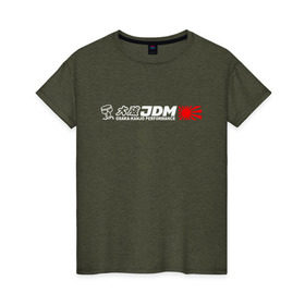 Женская футболка хлопок с принтом Osaka JDM kanjo performance , 100% хлопок | прямой крой, круглый вырез горловины, длина до линии бедер, слегка спущенное плечо | jdm | kanjo | osaka | osaka jdm | osaka kanjo