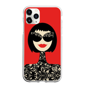 Чехол для iPhone 11 Pro Max матовый с принтом Fashion woman , Силикон |  | black | brunette | caret | design | fashionable | girl | hairstyle | leaves | lips | patterns | plants | pop art | portrait | red | smile | woman | брюнетка | губы | девушка | дизайн | женщина | каре | красные | листья | модная | очки | поп арт 