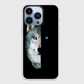 Чехол для iPhone 13 Pro с принтом Волк ,  |  | Тематика изображения на принте: animal | art | blue | day | head | muzzle | night | predator | view | wild | wolf | взгляд | волк | голова | день | дикий | животное | искусство | ночь | синий | хищник