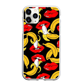 Чехол для iPhone 11 Pro Max матовый с принтом Губы и бананы , Силикон |  | Тематика изображения на принте: background | bananas | black | drawing | erotic | food | fruit | lips | red | womens | бананы | губы | еда | женские | красные | рисунок | фон | фрукты | черный