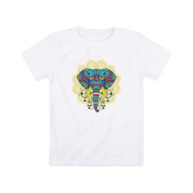 Детская футболка хлопок с принтом Слон Mandala , 100% хлопок | круглый вырез горловины, полуприлегающий силуэт, длина до линии бедер | mandala | абстракция | буддизм | индуизм | слон | слоны