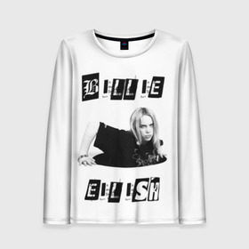 Женский лонгслив 3D с принтом Billie Eilish , 100% полиэстер | длинные рукава, круглый вырез горловины, полуприлегающий силуэт | bad guy | bellyache | billie eilish | bury a friend | ocean eyes | when we all fall asleep where do we go | билли айлиш | музыка | певица