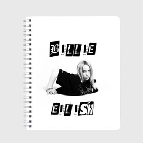 Тетрадь с принтом Billie Eilish , 100% бумага | 48 листов, плотность листов — 60 г/м2, плотность картонной обложки — 250 г/м2. Листы скреплены сбоку удобной пружинной спиралью. Уголки страниц и обложки скругленные. Цвет линий — светло-серый
 | bad guy | bellyache | billie eilish | bury a friend | ocean eyes | when we all fall asleep where do we go | билли айлиш | музыка | певица