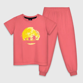 Детская пижама хлопок с принтом Пикачу , 100% хлопок |  брюки и футболка прямого кроя, без карманов, на брюках мягкая резинка на поясе и по низу штанин
 | аниме | луна | пикачу