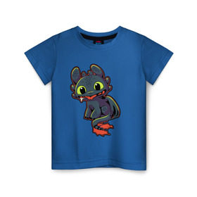 Детская футболка хлопок с принтом Беззубик , 100% хлопок | круглый вырез горловины, полуприлегающий силуэт, длина до линии бедер | дракон | иккинг | мультфильм