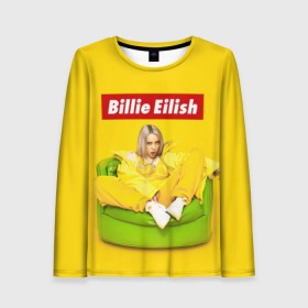 Женский лонгслив 3D с принтом Billie Eilish , 100% полиэстер | длинные рукава, круглый вырез горловины, полуприлегающий силуэт | bad guy | bellyache | billie eilish | bury a friend | ocean eyes | when we all fall asleep where do we go | билли айлиш | музыка | певица