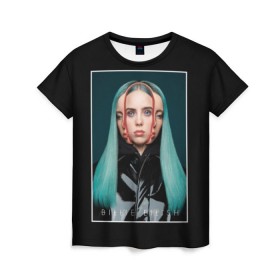 Женская футболка 3D с принтом Billie Eilish , 100% полиэфир ( синтетическое хлопкоподобное полотно) | прямой крой, круглый вырез горловины, длина до линии бедер | bad guy | bellyache | billie eilish | bury a friend | ocean eyes | when we all fall asleep where do we go | билли айлиш | музыка | певица