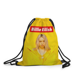 Рюкзак-мешок 3D с принтом Billie Eilish , 100% полиэстер | плотность ткани — 200 г/м2, размер — 35 х 45 см; лямки — толстые шнурки, застежка на шнуровке, без карманов и подкладки | Тематика изображения на принте: bad guy | bellyache | billie eilish | bury a friend | ocean eyes | when we all fall asleep where do we go | билли айлиш | музыка | певица