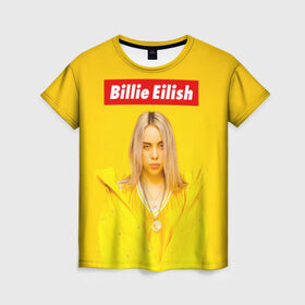 Женская футболка 3D с принтом Billie Eilish , 100% полиэфир ( синтетическое хлопкоподобное полотно) | прямой крой, круглый вырез горловины, длина до линии бедер | bad guy | bellyache | billie eilish | bury a friend | ocean eyes | when we all fall asleep where do we go | билли айлиш | музыка | певица