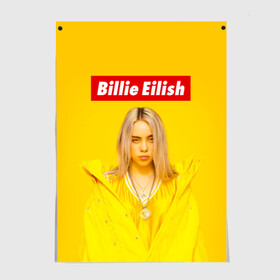 Постер с принтом Billie Eilish , 100% бумага
 | бумага, плотность 150 мг. Матовая, но за счет высокого коэффициента гладкости имеет небольшой блеск и дает на свету блики, но в отличии от глянцевой бумаги не покрыта лаком | bad guy | bellyache | billie eilish | bury a friend | ocean eyes | when we all fall asleep where do we go | билли айлиш | музыка | певица