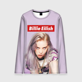 Мужской лонгслив 3D с принтом Billie Eilish , 100% полиэстер | длинные рукава, круглый вырез горловины, полуприлегающий силуэт | Тематика изображения на принте: bad guy | bellyache | billie eilish | bury a friend | ocean eyes | when we all fall asleep where do we go | билли айлиш | музыка | певица