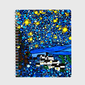 Тетрадь с принтом Ночь , 100% бумага | 48 листов, плотность листов — 60 г/м2, плотность картонной обложки — 250 г/м2. Листы скреплены сбоку удобной пружинной спиралью. Уголки страниц и обложки скругленные. Цвет линий — светло-серый
 | art | impressionism | night | painting | planets | sky | stars | style | van gogh | waves | ван гог | вихрь | волны | живопись | звезды | импрессионизм | искусство | краски | небо | ночь | рисунок | стиль