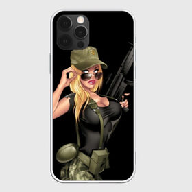 Чехол для iPhone 12 Pro Max с принтом Sexy army girl , Силикон |  | army | automatic | beautiful | big | black | blonde | body | camouflage | chest | cool | eyes | girl | holds | perfect | slim | uniform | weapon | автомат | армия | блондинка | большая | глаза | девушка | держит | идеальное | камуфляж | красивая