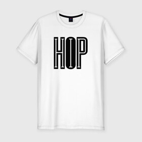 Мужская футболка премиум с принтом HIP-HOP , 92% хлопок, 8% лайкра | приталенный силуэт, круглый вырез ворота, длина до линии бедра, короткий рукав | Тематика изображения на принте: hip hop | logo | music | rap | лого | музыка | реп | хип хоп