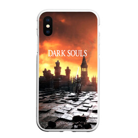 Чехол для iPhone XS Max матовый с принтом DARK SOULS , Силикон | Область печати: задняя сторона чехла, без боковых панелей | art | artwork | crown | dark soul | dark souls iii | death | digital art | embers | fanatsy | fire | flames | game | mask | skeletons | воин | минимализм | рыцарь | тёмные души