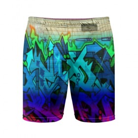 Мужские шорты 3D спортивные с принтом graffiti neon ,  |  | felipe pantone | grafiti | paint | street art | urban | город | граффити | искусство | кирпичи | краски | рисунки | стена | улицы | уличное искусство