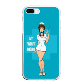 Чехол для iPhone 7Plus/8 Plus матовый с принтом Sexy nurse , Силикон | Область печати: задняя сторона чехла, без боковых панелей | beautiful | brunette | eyes | figure | girl | green | holding | holiday | legs | long | medical | medicine | nurse | perfect | short | straight | worker | брюнетка | глаза | девушка | держит | длинные | зелёные | идеальная | короткий | красивая | медицина