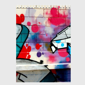 Скетчбук с принтом graffiti , 100% бумага
 | 48 листов, плотность листов — 100 г/м2, плотность картонной обложки — 250 г/м2. Листы скреплены сверху удобной пружинной спиралью | felipe pantone | grafiti | paint | street art | urban | город | граффити | искусство | кирпичи | краски | рисунки | стена | улицы | уличное искусство