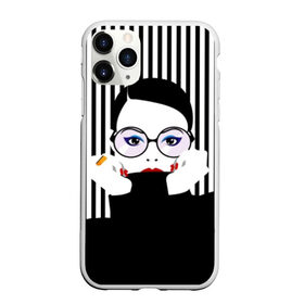 Чехол для iPhone 11 Pro матовый с принтом Fashion girl , Силикон |  | art | beautiful | black | black and white | bright | d | fashion | girl | gold | graphic | pop art | ring | round | woman | young | брюнетка | девушка | женщина | золото | искусство | кольцо | красивая | макияж | маникюр | мода | молодая | очки 