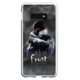 Чехол для Samsung S10E с принтом Frost Rainbow Six , Силикон | Область печати: задняя сторона чехла, без боковых панелей | Тематика изображения на принте: gameplay | mozzie | pvp | r6 | r6s | siege | герой | дым | огонь | осада | пламя | радуга | снайпер | сражения | туман | шутер