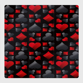 Магнитный плакат 3Х3 с принтом Card suits , Полимерный материал с магнитным слоем | 9 деталей размером 9*9 см | game | игральные карты | игры | карты | колода | масти | пасьянс | покер | текстура