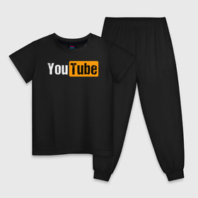 Детская пижама хлопок с принтом YouTube , 100% хлопок |  брюки и футболка прямого кроя, без карманов, на брюках мягкая резинка на поясе и по низу штанин
 | Тематика изображения на принте: youtube | ютуб