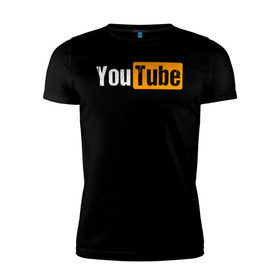 Мужская футболка премиум с принтом YouTube , 92% хлопок, 8% лайкра | приталенный силуэт, круглый вырез ворота, длина до линии бедра, короткий рукав | youtube | ютуб