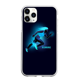 Чехол для iPhone 11 Pro Max матовый с принтом RUNNING NEON , Силикон |  | girl | neon | running | sport | бег | девушка | неон | неоновый | спорт