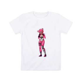 Детская футболка хлопок с принтом Fortnite girl , 100% хлопок | круглый вырез горловины, полуприлегающий силуэт, длина до линии бедер | 