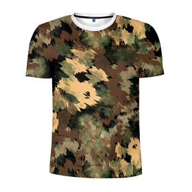 Мужская футболка 3D спортивная с принтом Камуфляж , 100% полиэстер с улучшенными характеристиками | приталенный силуэт, круглая горловина, широкие плечи, сужается к линии бедра | abstraction | army | autumn | brown | camouflage | disguise | fishing | green | khaki | nature | spots | абстракция | армия | зеленый | камуфляж | коричневый | маскировка | осень | охота | природа | пятна | рыбалка | хаки
