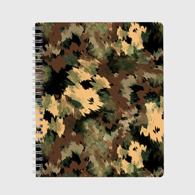 Тетрадь с принтом Камуфляж , 100% бумага | 48 листов, плотность листов — 60 г/м2, плотность картонной обложки — 250 г/м2. Листы скреплены сбоку удобной пружинной спиралью. Уголки страниц и обложки скругленные. Цвет линий — светло-серый
 | abstraction | army | autumn | brown | camouflage | disguise | fishing | green | khaki | nature | spots | абстракция | армия | зеленый | камуфляж | коричневый | маскировка | осень | охота | природа | пятна | рыбалка | хаки